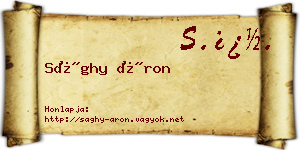 Sághy Áron névjegykártya