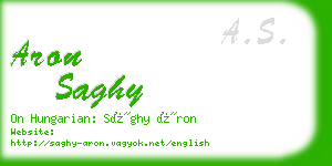 aron saghy business card